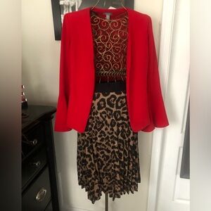 Red bell sleeve blazer
